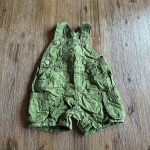 3/20$ Olive Green Baby Shortalls Short Overalls size 3-6 months